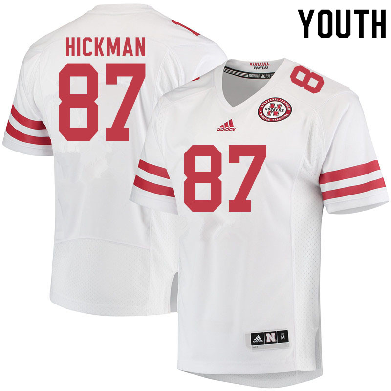 Youth #87 Chris Hickman Nebraska Cornhuskers College Football Jerseys Sale-White